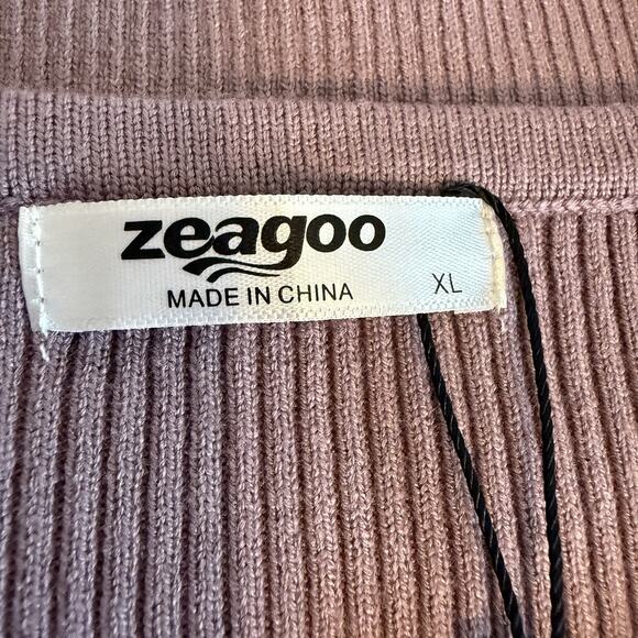 NWT Zeagoo Womens Size XL Violet Long Sleeve Ribbed Sweater Casual Basic Fairy - Picture 4 of 10